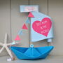 Personalised Mother's Day Heart Sail Boat Card, thumbnail 5 of 9
