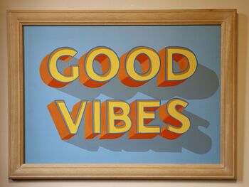 'Good Vibes' Typography Wall Art Sign, 8 of 9
