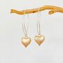 Large Hoop Gold Plated Heart Earrings, thumbnail 4 of 6