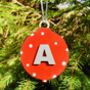 Alphabet Letter Bauble Christmas Tree Decoration, thumbnail 1 of 8