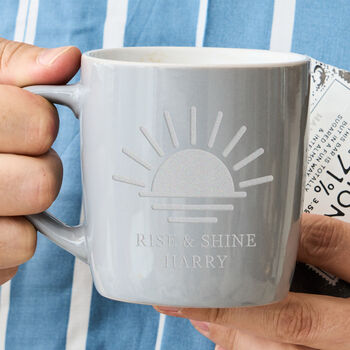 Personalised Rise And Shine Stoneware Mug, 6 of 7