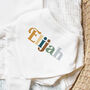Personalised Multi Coloured Baby Name Outfit, thumbnail 2 of 5