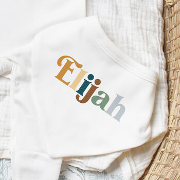 Personalised Multi Coloured Baby Name Outfit, 2 of 5
