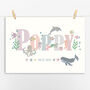 Floral Personalised Under The Sea Name Print, thumbnail 1 of 5
