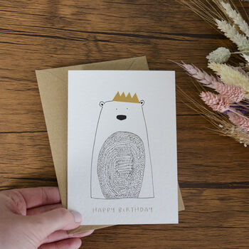 Happy Birthday Illustrated Party Crown Card, 3 of 4