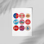 Barcelona Football Beer Mat Print, thumbnail 2 of 4