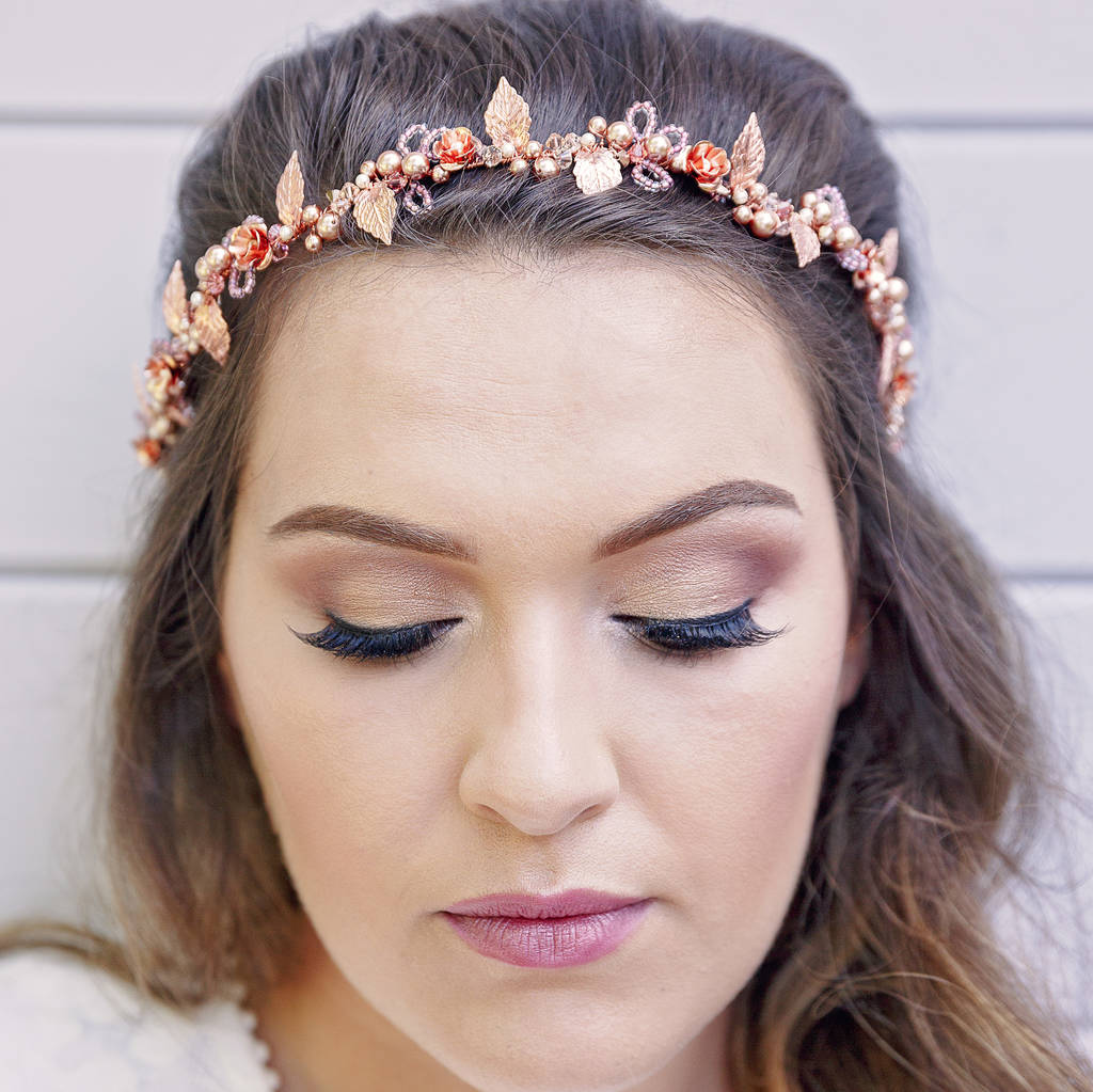Rose Gold Pearl And Flower Hair Vine By Melissa Morgan Designs ...