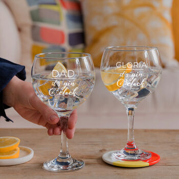 Personalised Engraved It’s Gin O’clock Gin Goblet For Friend, 3 of 4