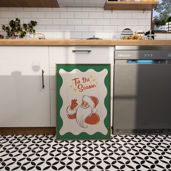 Tis The Season Santa Christmas Wall Art Print, 2 of 6