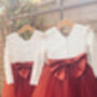 Long Sleeve Burgundy Tutu Dress, thumbnail 6 of 12