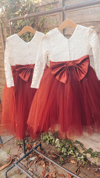 Long Sleeve Burgundy Tutu Dress, 6 of 12