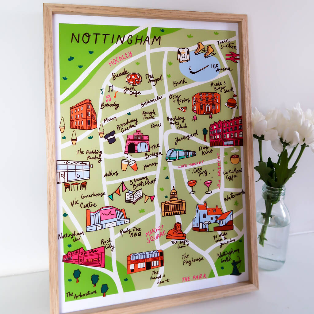 Nottingham Map Art Print, 1 of 4