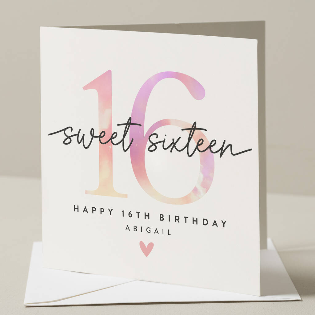Custom 16th Birthday Card By Twist Stationery