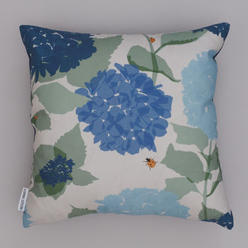 Blue Floral Hydrangea Cushion, 4 of 5
