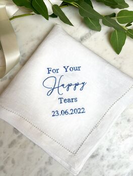 Happy Tears Wedding Handkerchief, 2 of 6