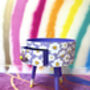 Lilac Daisy Round Wooden Side Table With Drawer, thumbnail 11 of 11