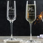 Personalised Engraved Champagne Flute Wedding Party Gift, thumbnail 1 of 6