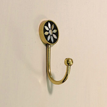 G Decor Floral Mother Of Pearl Gold Brass Coat Hook By G Decor ...