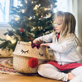 Reindeer Christmas Belly Basket, 4 of 4