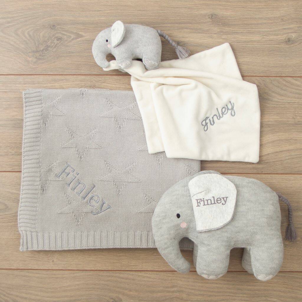 personalised baby elephant teddy