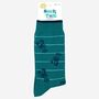 Men's Lobster Bamboo Socks Striped Aqua Blue, thumbnail 3 of 4