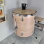 Real Drum Table Large Wood Grain, Chrome, Man Cave, Drummer, Upcycled, thumbnail 2 of 11