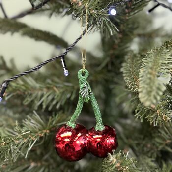 Personalised Glass Cherry Shaped Bauble, 2 of 4