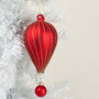 G Decor Festive Glass Hot Air Balloon Christmas Bauble, thumbnail 1 of 4