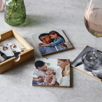 Set Of Bamboo Photo Coasters First Mother's Day, 10 of 12