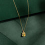 Gold Vermeil Plated Emerald Necklace May Birthstone, thumbnail 1 of 5