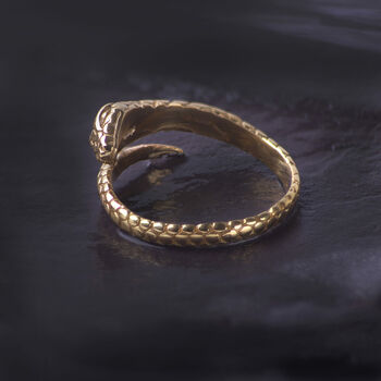 Adjustable Snake Ring In Gold Vermeil, 2 of 5