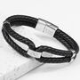 Personalised Men's Infinity Dual Leather Bracelet, thumbnail 1 of 12