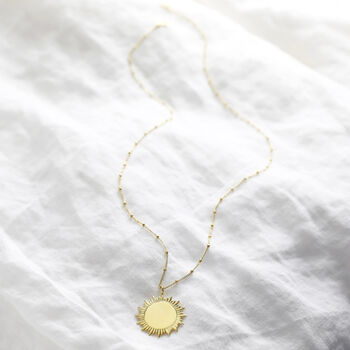 Gold Sterling Silver Sunbeam Necklace, 3 of 4
