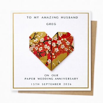 Personalised Origami Paper 1st Anniversary Card, 7 of 8