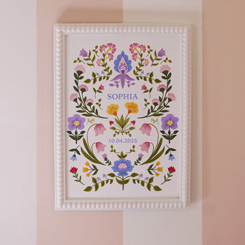 Personalised Floral New Baby Print, 2 of 3