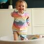 Daydream Retro Rainbow Sweatshirt And Shorts Set, thumbnail 2 of 2