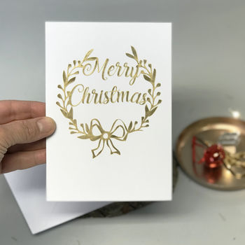 Paper Cut Luxury Gold Christmas Card, 12 of 12