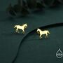 Sterling Silver Little Galloping Horse Stud Earrings, thumbnail 5 of 12