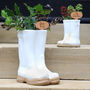 Two Personalised Welly Boots Planters Gift Set, thumbnail 1 of 11