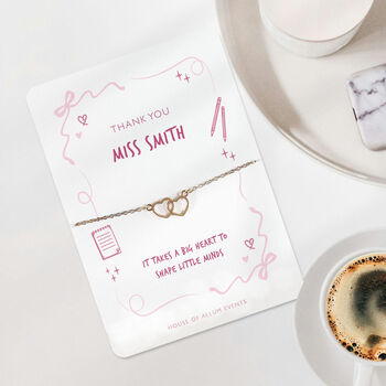 Teacher Thank You Bracelet Gift Best Teacher Pink, 8 of 9