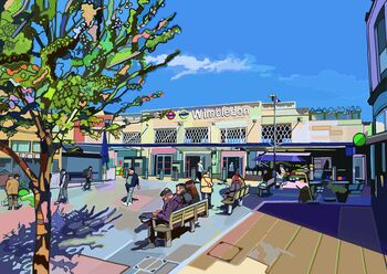 Wimbledon Station, South West London Illustration Art Print, 2 of 3