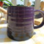 Set Of Four Reactive Glaze Brûlée Mugs In Black And Deep Purple, thumbnail 8 of 8