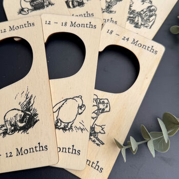 Baby Clothes Hanger Dividers Set Pooh Bear Baby Gift, 2 of 6