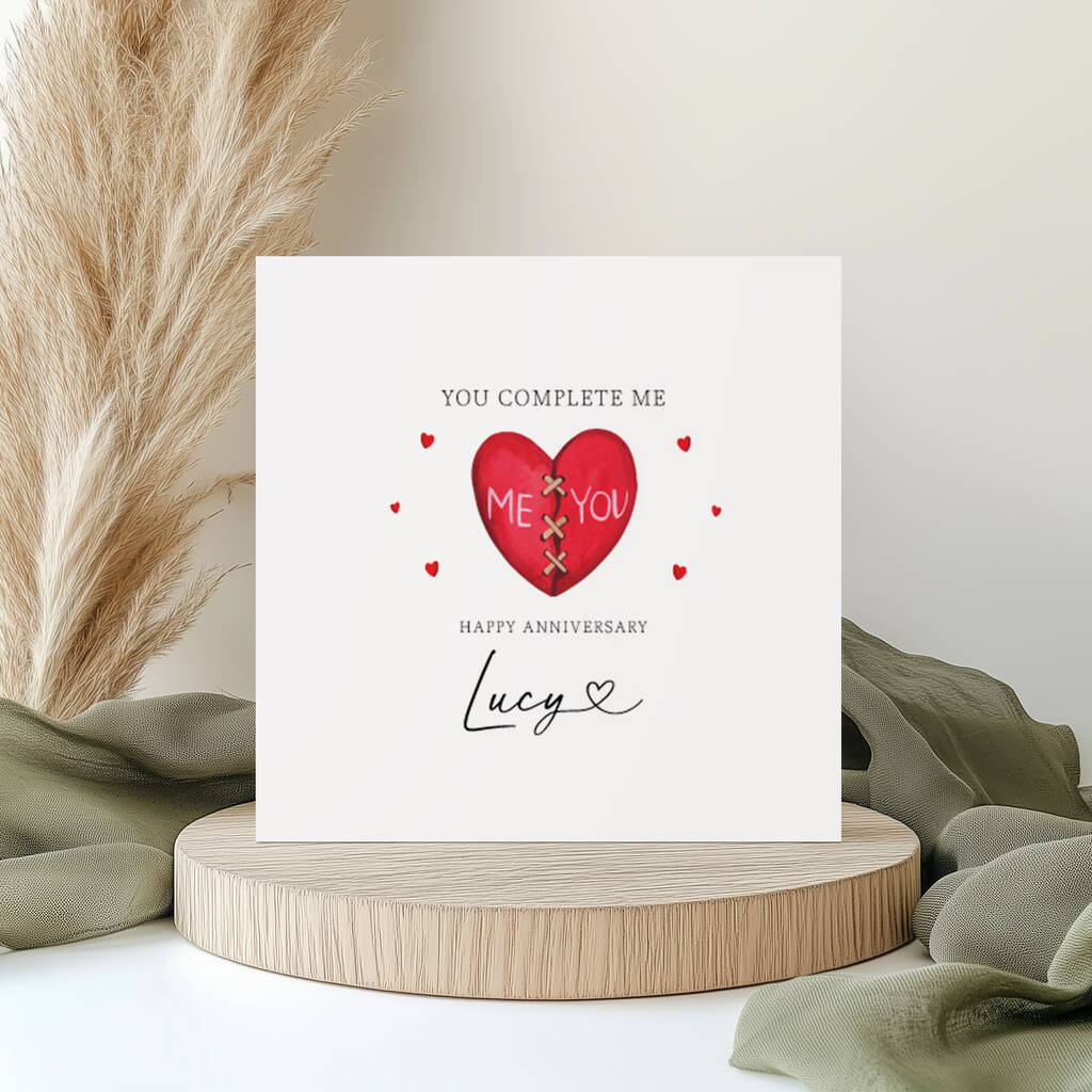 You Complete Me Personalised Anniversary Card, 1 of 1