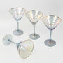 G Decor Set Of Four Grey Hammered Martini Glasses, thumbnail 3 of 6