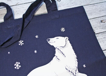 Polar Bear Festive Cotton Tote Bag, 2 of 2