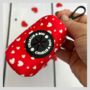 Red Valentine Heart Dog Poo Bag Holder, thumbnail 1 of 6