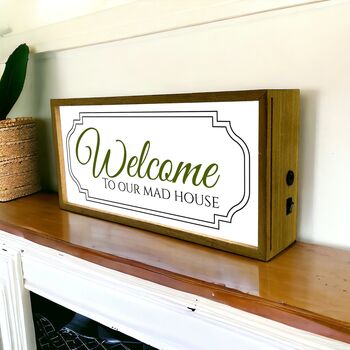 Wooden Light Box Home Welcome To Our, 2 of 4