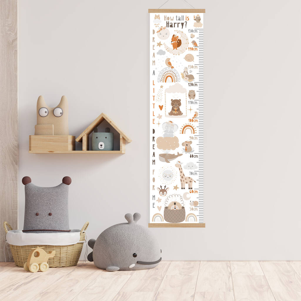 Personalised Animal Dreams Height Chart, 1 of 4
