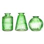 Set Of Three Green Glass Bud Vase Birthday Gift, thumbnail 1 of 4